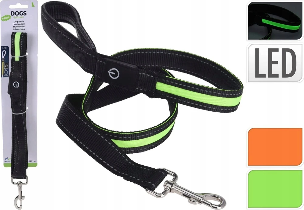 Oem Pets Collection Švytintis LED pavadėlis šuniui, oranžinis, 120 cm