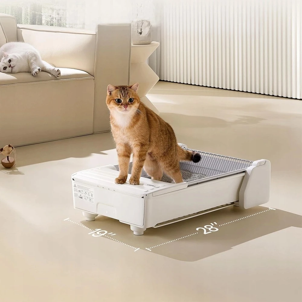 Gyvūnų Prekės - UBPet C31 Išmanusis Automatinis Šiukšlių Dėžė, Dviejų Šukų Sistema, Programėlės Stebėjimas, 1–11 kg, Balta