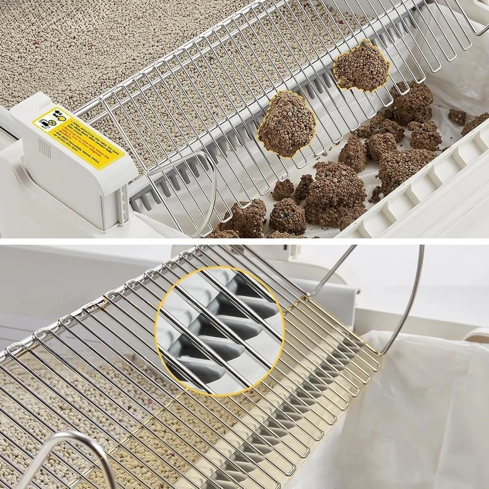 Gyvūnų Prekės - UBPet C31 Išmanusis Automatinis Šiukšlių Dėžė, Dviejų Šukų Sistema, Programėlės Stebėjimas, 1–11 kg, Balta