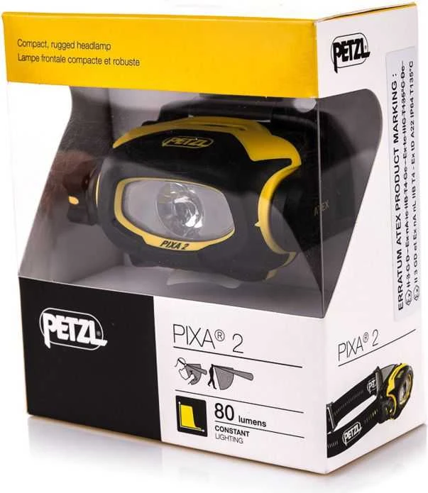 Petzl E78BHB 2 Pixa 2 priekinis žibintas juodas/geltonas