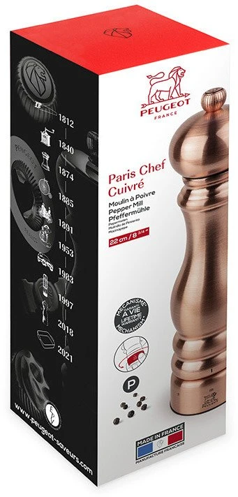 Peugeot Pepper grinder, 22 cm, Copper Paris Chef