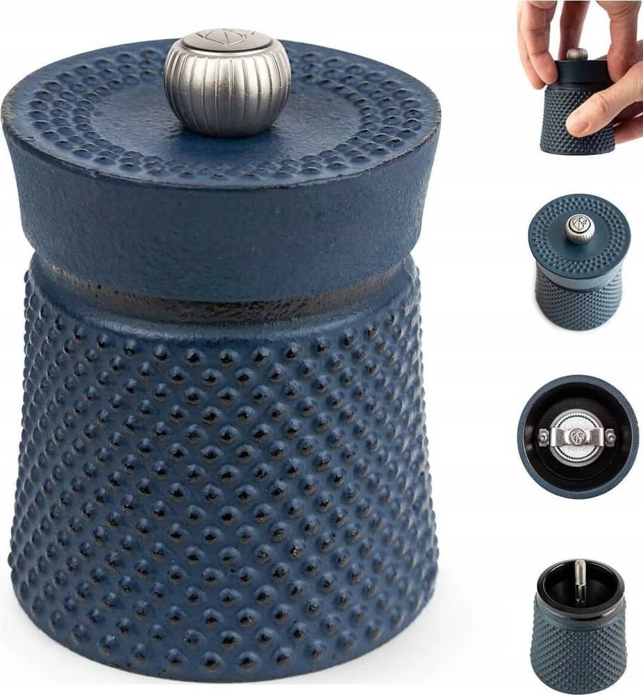 Peugeot Mėlynių pipirų malūnėlis, 8 cm, mėlynas, Balio ketaus