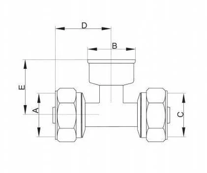 PEX.T.GW20X3/4 T formos jungtis 20X3/4 GW PEX varžtinė // PX-R.T.20X3/4
