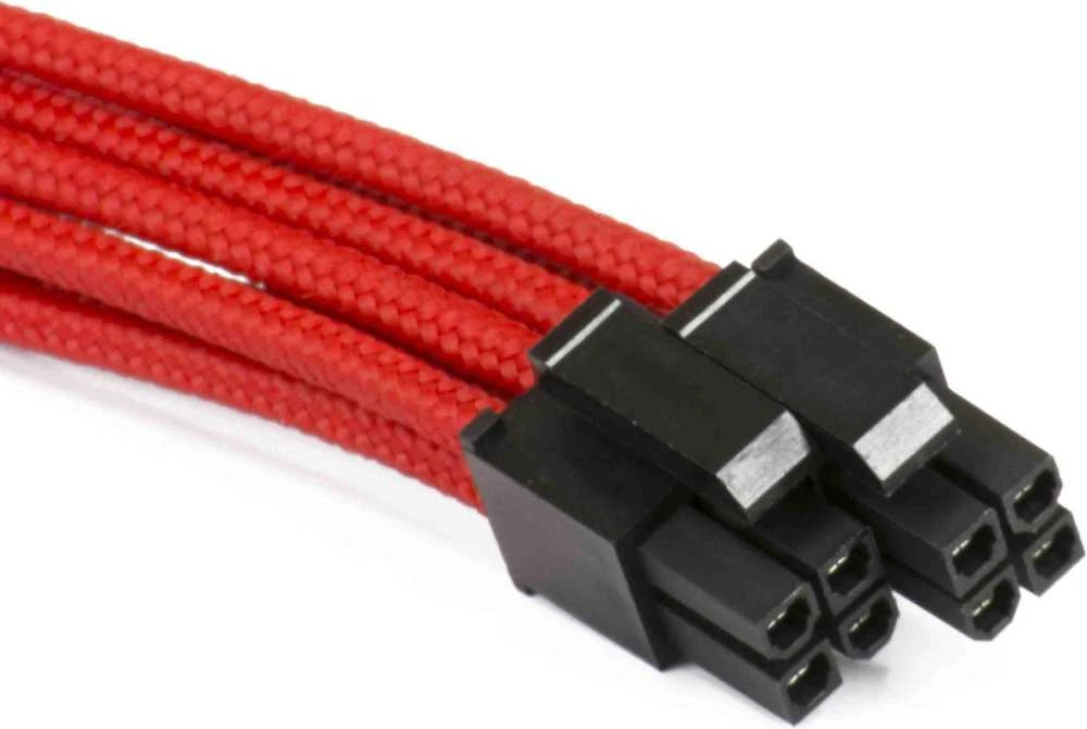PHANTEKS 8-Pin EPS12V Extension 50cm – sleeved raudonos spalvos