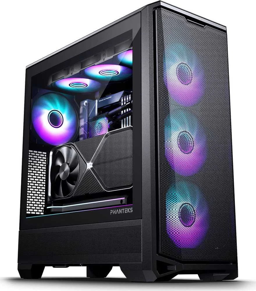 PHANTEKS Eclipse G400A PC-kompiuterio korpusas, Midi-Tower, E-ATX, Tempered Glass, D-RGB – juodos spalvos