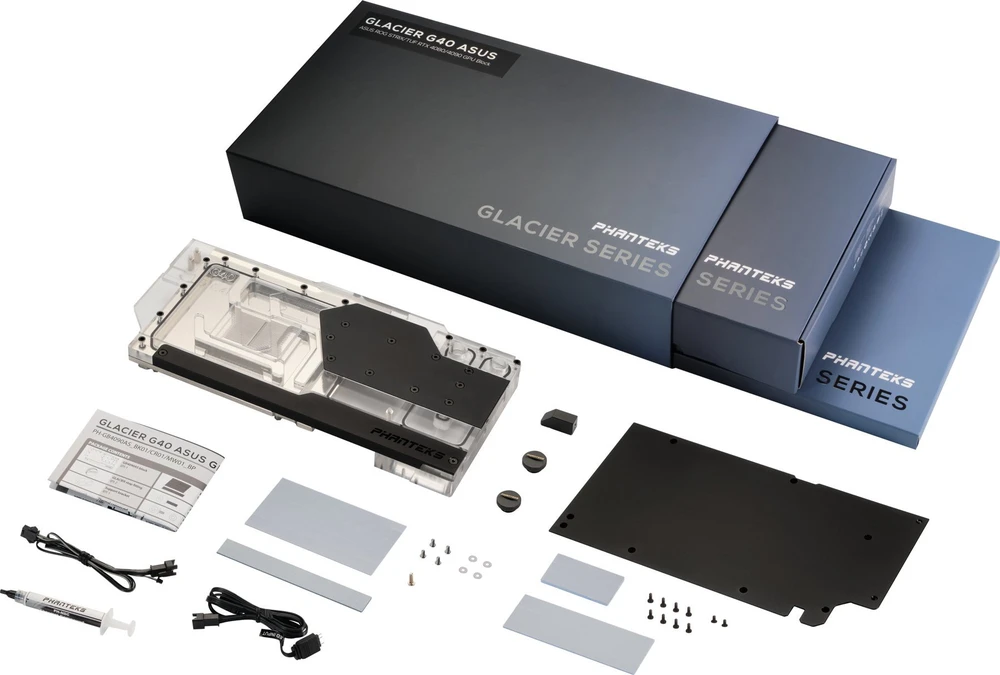 PHANTEKS Glacier G40 RTX 4090 Waterblock incl. Backplate for Asus, D-RGB – juodas