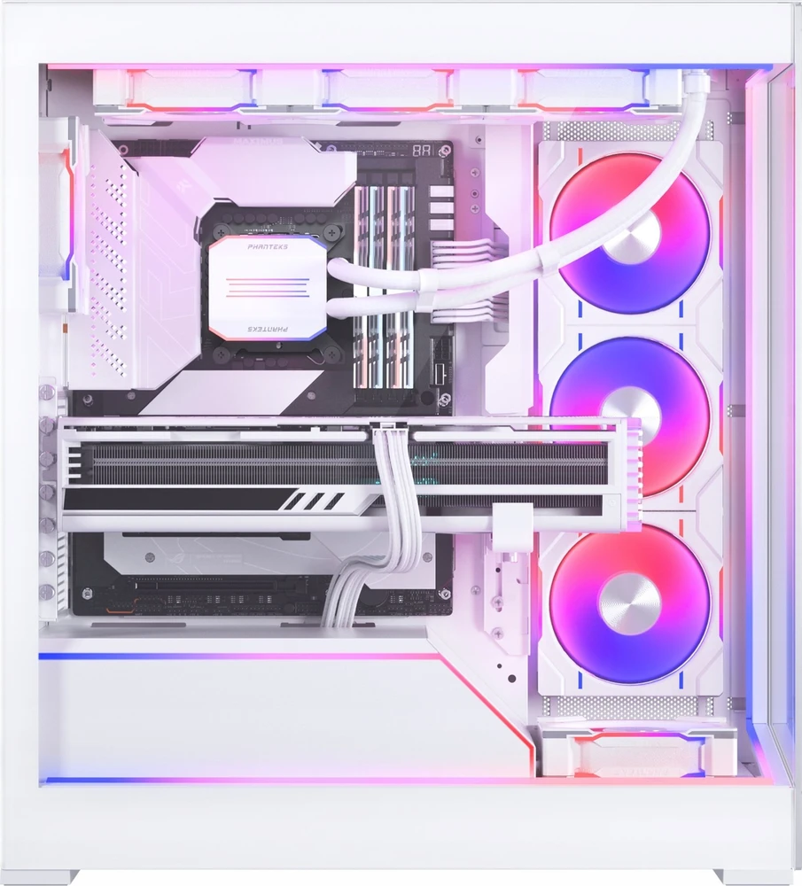 „Phanteks NV5 Premium DRGB“ rinkinys + maitinimo šakotuvas, 3 išoriniam rėmui, 1 pagrindinės plokštės kabelio dangtelis – baltos spalvos
