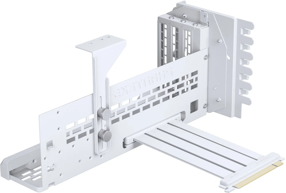 „Phanteks Premium PCIe Gen 5“ vertikalus GPU laikiklis, DRGB, su PCIe 5.0 stovo kabeliu – 220 mm, baltas