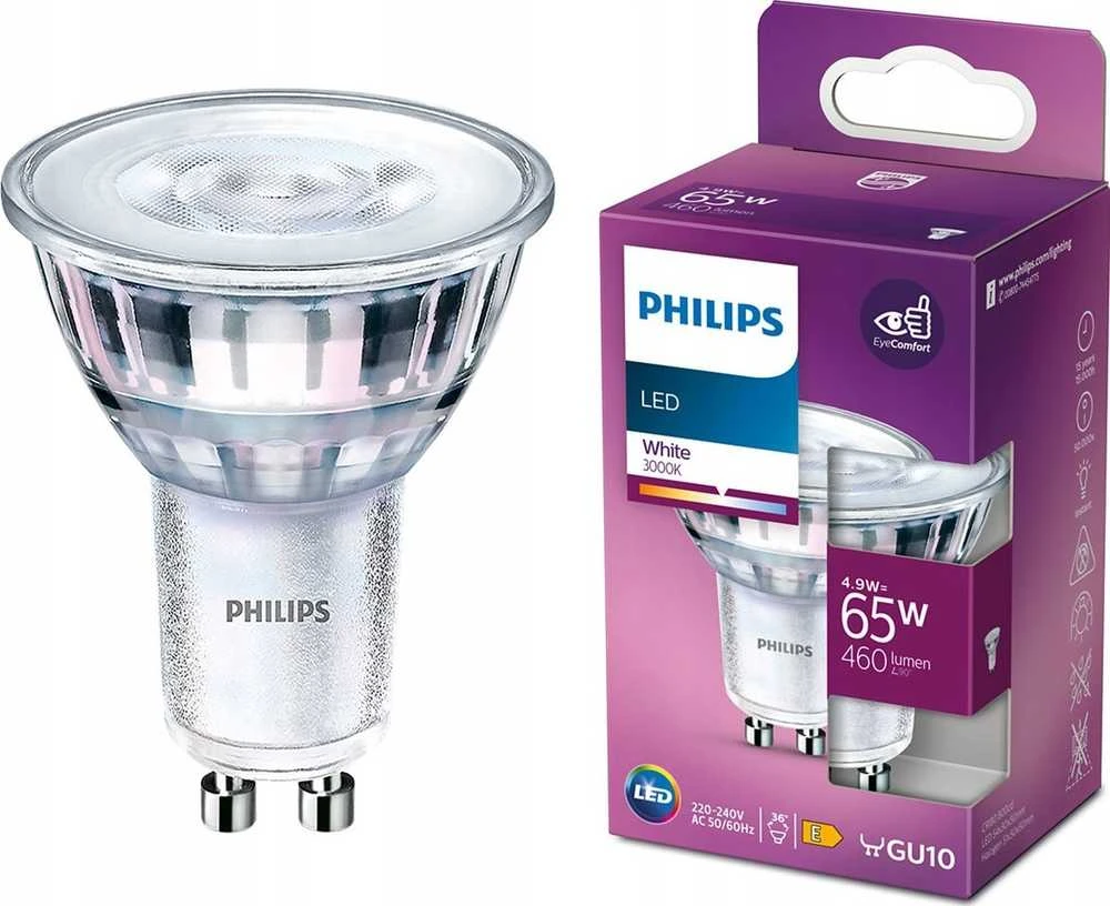 Philips LEMPUTĖ LED PAR16 36O 5W GU10 3000K 520LM