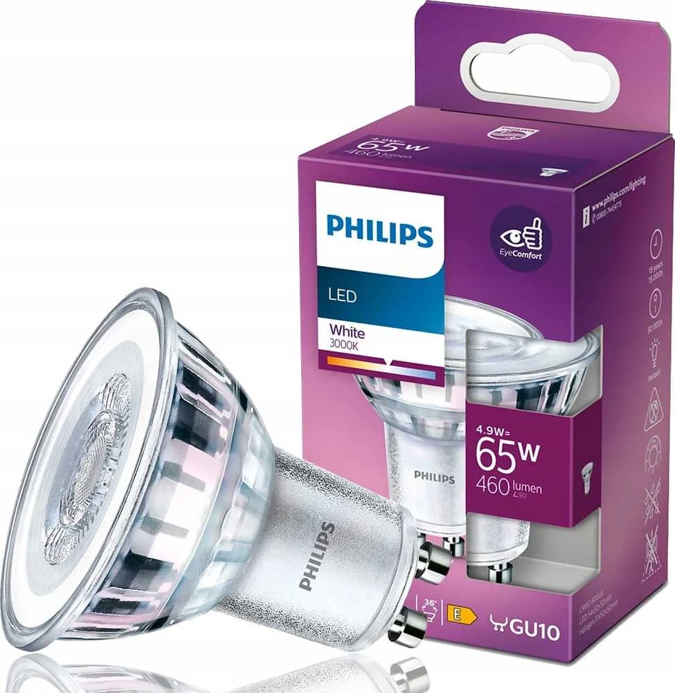 Philips LEMPUTĖ LED PAR16 36O 5W GU10 3000K 520LM