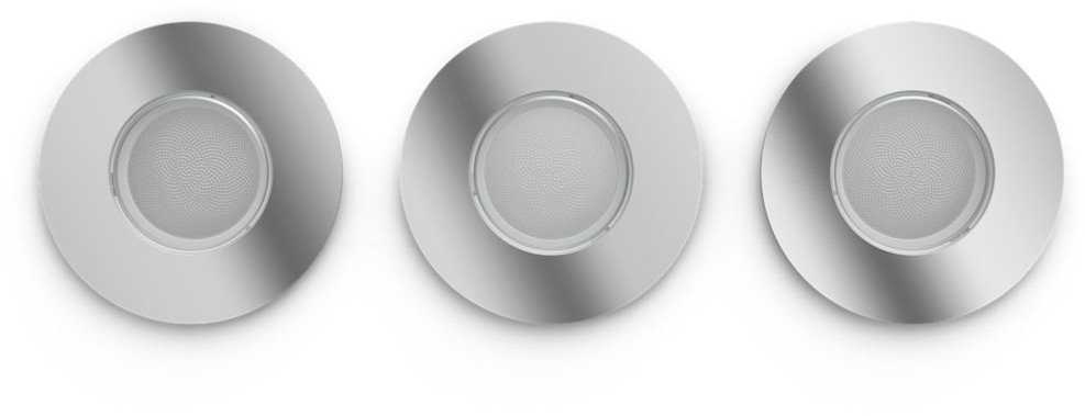 Philips Hue Baltas Amb. Adore Einbausp rund sidabrinis 3x350lm DS
