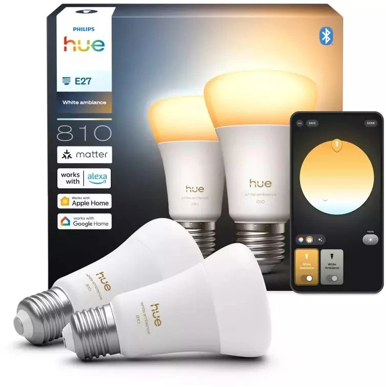 Philips Hue Inteligentna żarówka A60 E27 - 810 | 2 vnt.