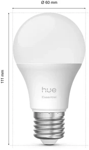 Philips Hue Essential A60 Inteligentna żarówka E27 8W - 3 vnt.