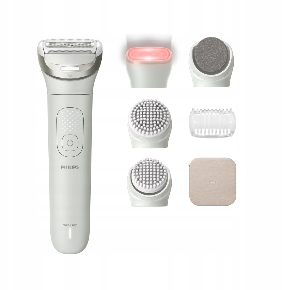 Skrudintuvas Philips 9900 Wet & Dry 7 priedai pilka komplektas do pielęgnacji BRE748/00