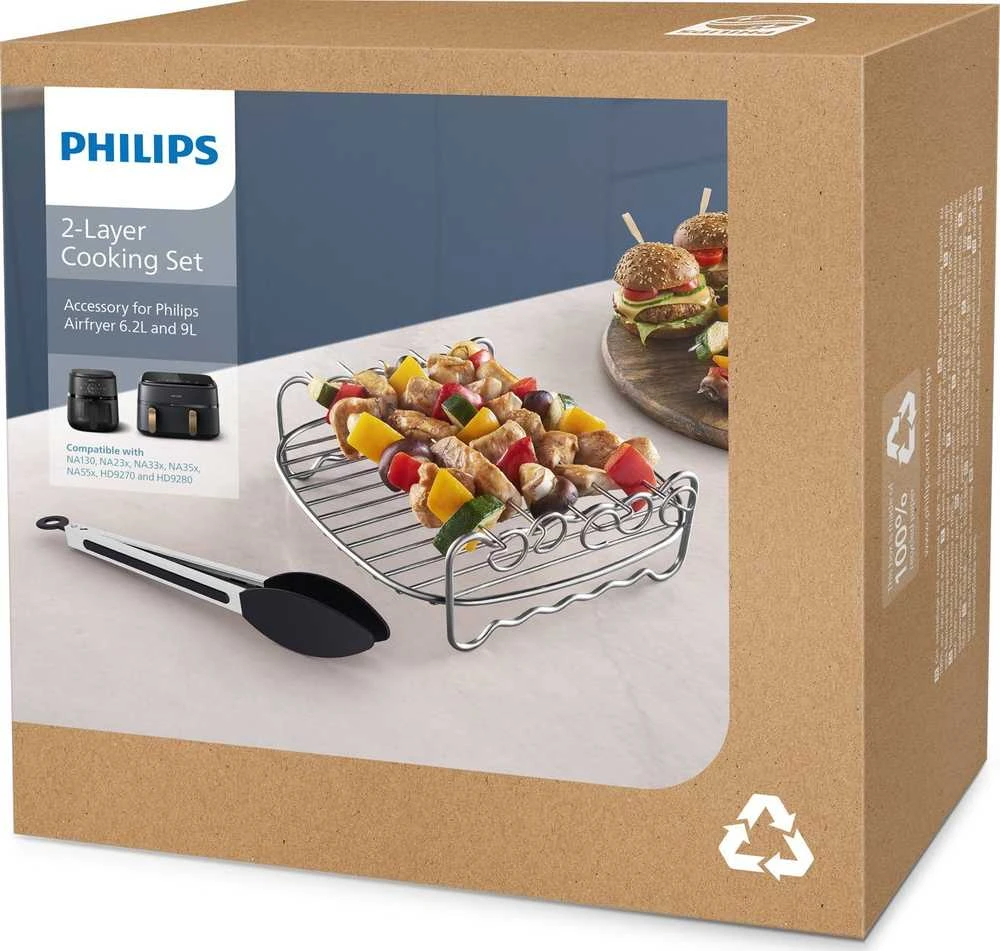 Philips 2 sluoksnių kepimo rinkinys, skirtas Philips Airfryer 6,2 l, 8,3 l ir 9 l gruzdintuvėms (HD9920/00)