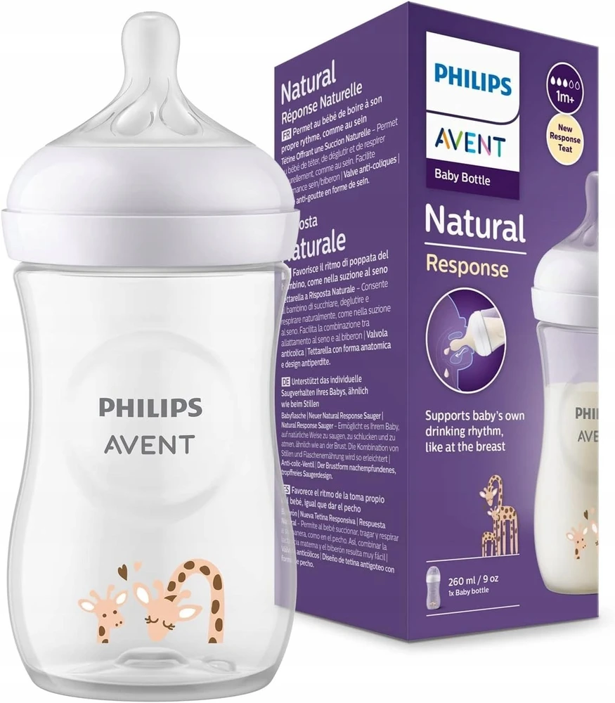 „Philips Avent“ – kūdikio buteliukas, 1 buteliukas, 260 ml, vidutinio srauto čiulptukas, 3–6 mėn.