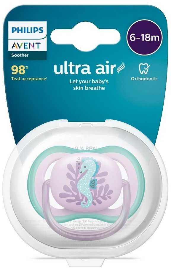 Philips Avent Ultra oro čiulptukas 1 vnt., 6-18 mėn., jūrų arkliukas, dydis 6-18 mėn.