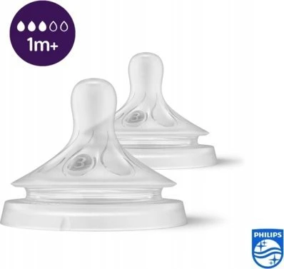 Philips AVENT Natural Response SCY963/02 Kūdikio buteliuko žindukas, padedantis sumažinti pilvo dieglius, Ortodontinis, Antidieglių vožtuvas, 2 vnt.