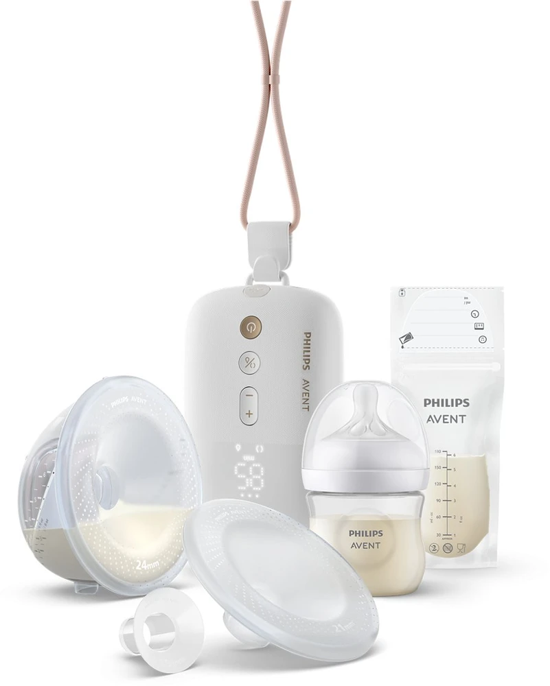 Philips Avent SCF543/11 Hands-free breast pump with one collection cup + baby bottle 125ml + 25 breast milk bags