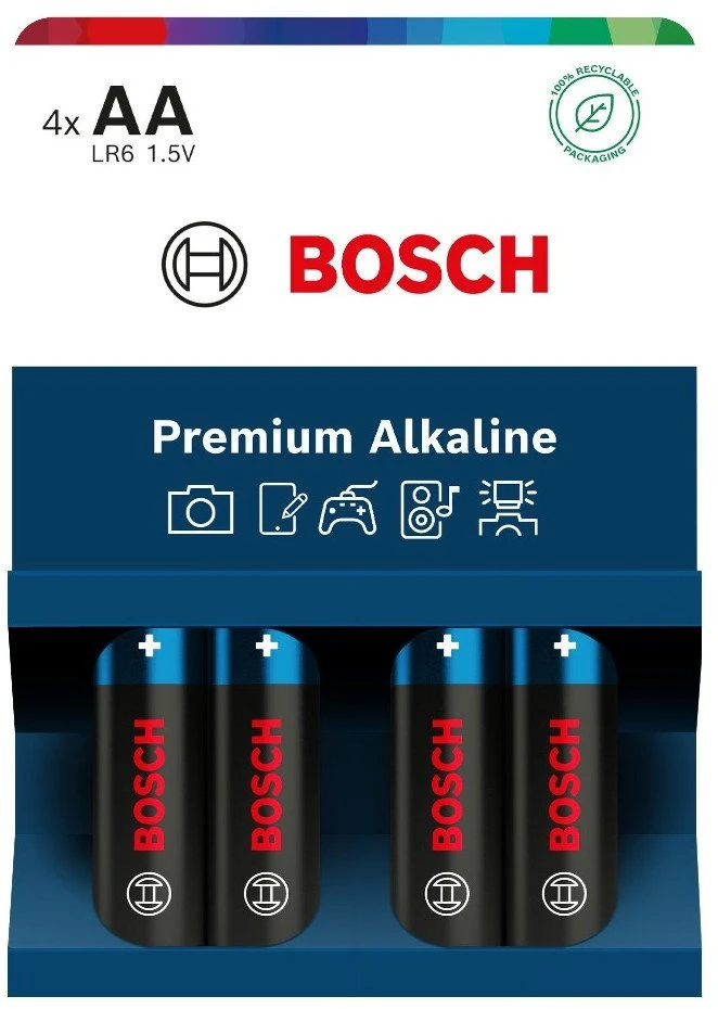 Bosch AA šarminės baterijos, 4 vnt pakuotė