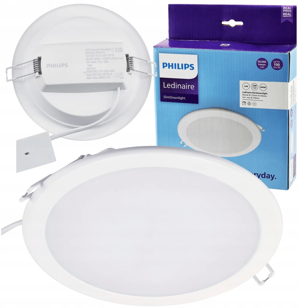 Philips Downlight Ledinaire DN065B G4 12W 1200lm 4000K LED12/840 12W 220-240V D150 RD 5 metų garantija