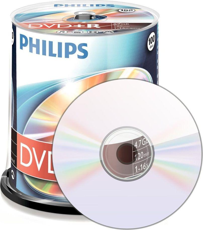 1x100 Philips DVD+R 4,7GB 16x SP