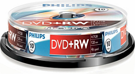 1x10 Philips DVD+RW 4,7GB 4x SP
