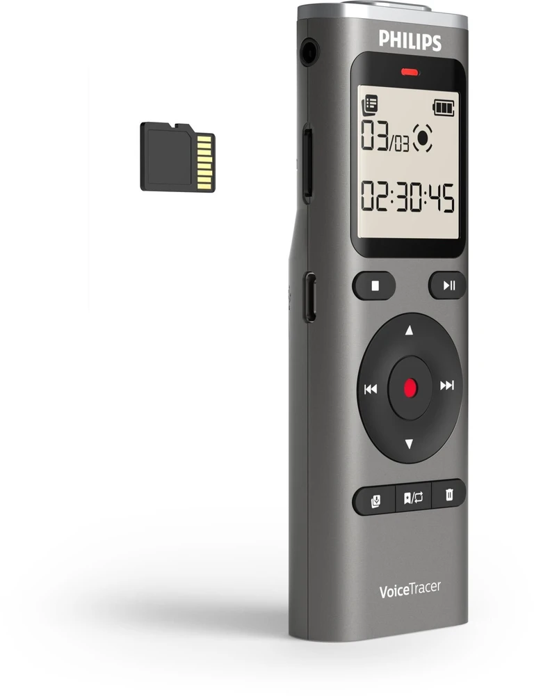 Diktofonas Philips DVT1170 8 GB atminties su USB-C + atminties kortelės lizdas