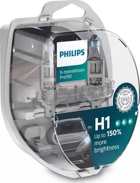 Philips Lempučių komplektas 2vnt. 55W 12V P14,5s H1 X-TREMEVISION Pro150+150%