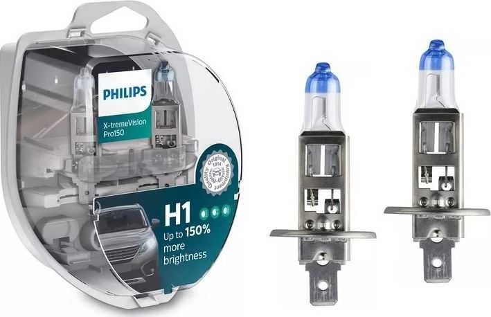 Philips Lempučių komplektas 2vnt. 55W 12V P14,5s H1 X-TREMEVISION Pro150+150%