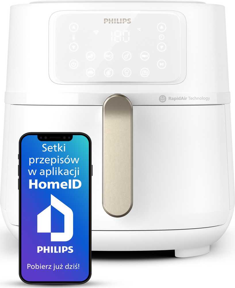 Philips 5000 Series HD9285/00 gruzdintuvė vienvietė 7,2 l 2000 W karšto oro gruzdintuvė Sidabrinis, Baltas