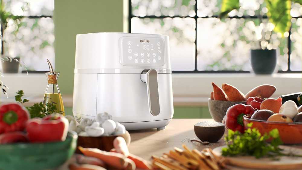 Philips 5000 Series HD9285/00 gruzdintuvė vienvietė 7,2 l 2000 W karšto oro gruzdintuvė Sidabrinis, Baltas