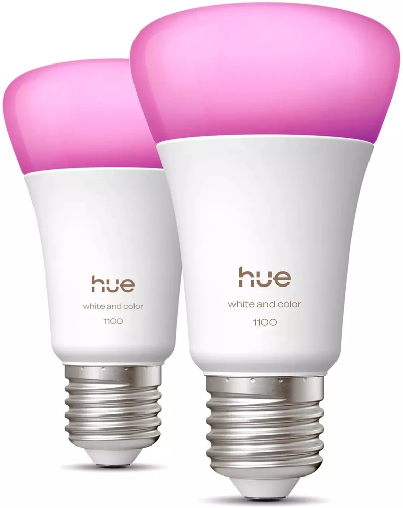 „Philips Hue WCA 1100 A60 2P EU“ | E27 | 8,1 W | Baltos ir spalvotos šviesos | „Bluetooth“ ir „Zigbee“