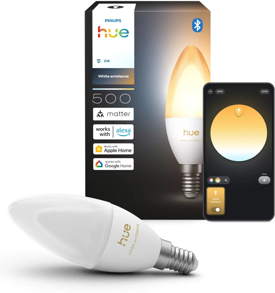 „Philips Hue“ E14 3,7 W „Balta“ lemputė (1000–20000 K) B39 žvakė