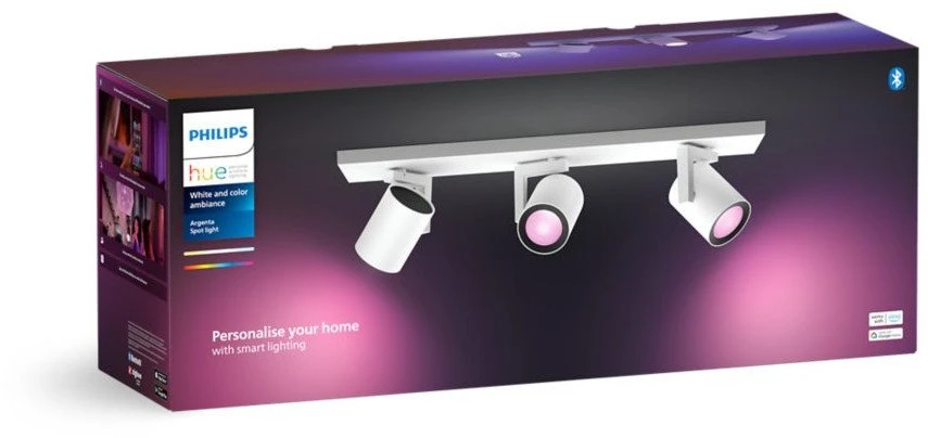 Philips Hue Baltas & Color Ambiance Argenta lubinis šviestuvas baltas • 3 taškų