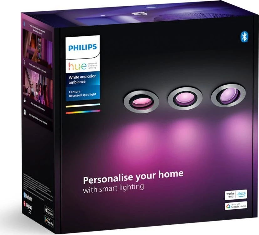 Philips Hue Baltas&Col. Amb.Centura Einbausp 3flg alum 3x4.2W
