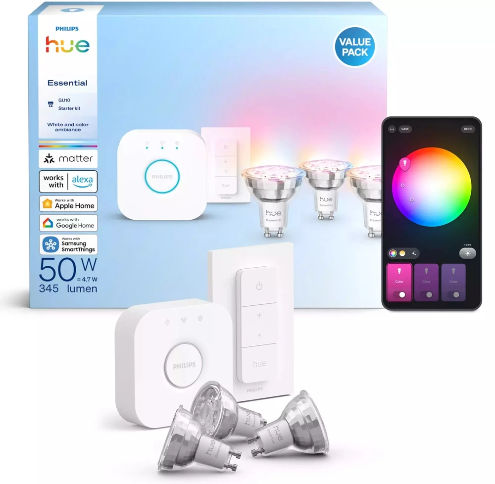 Lemputės Philips Hue White and Color Ambiance | SW EU | GU10 | 4,7 W | 3 vnt.