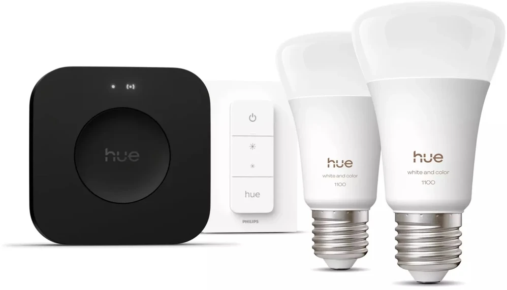 „Philips Hue Bridge Pro“ + 2 x E27 + šviesos reguliatorius