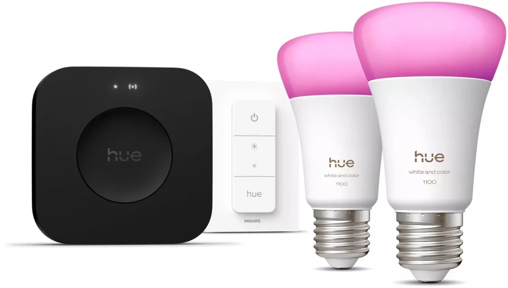 „Philips Hue Bridge Pro“ + 2 x E27 + šviesos reguliatorius