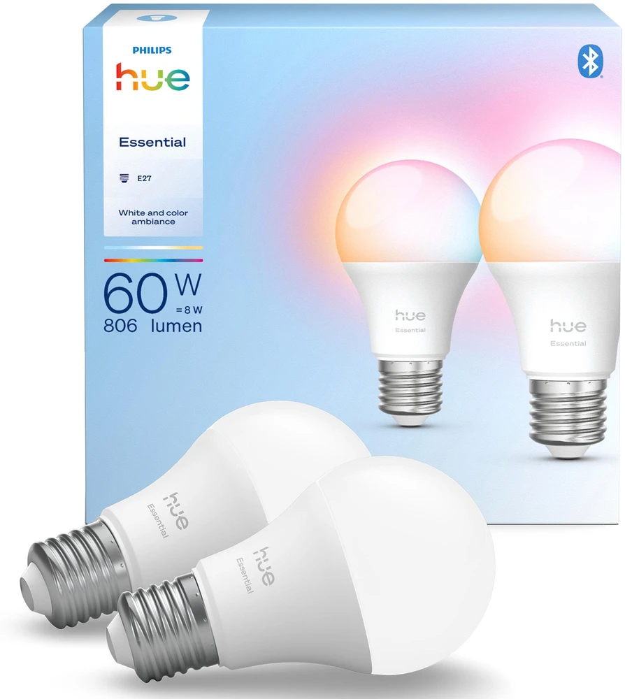 „Philips Hue E WCA 806 A60 2P EU“ | E27 | 8 W | „Bluetooth“, „Zigbee“