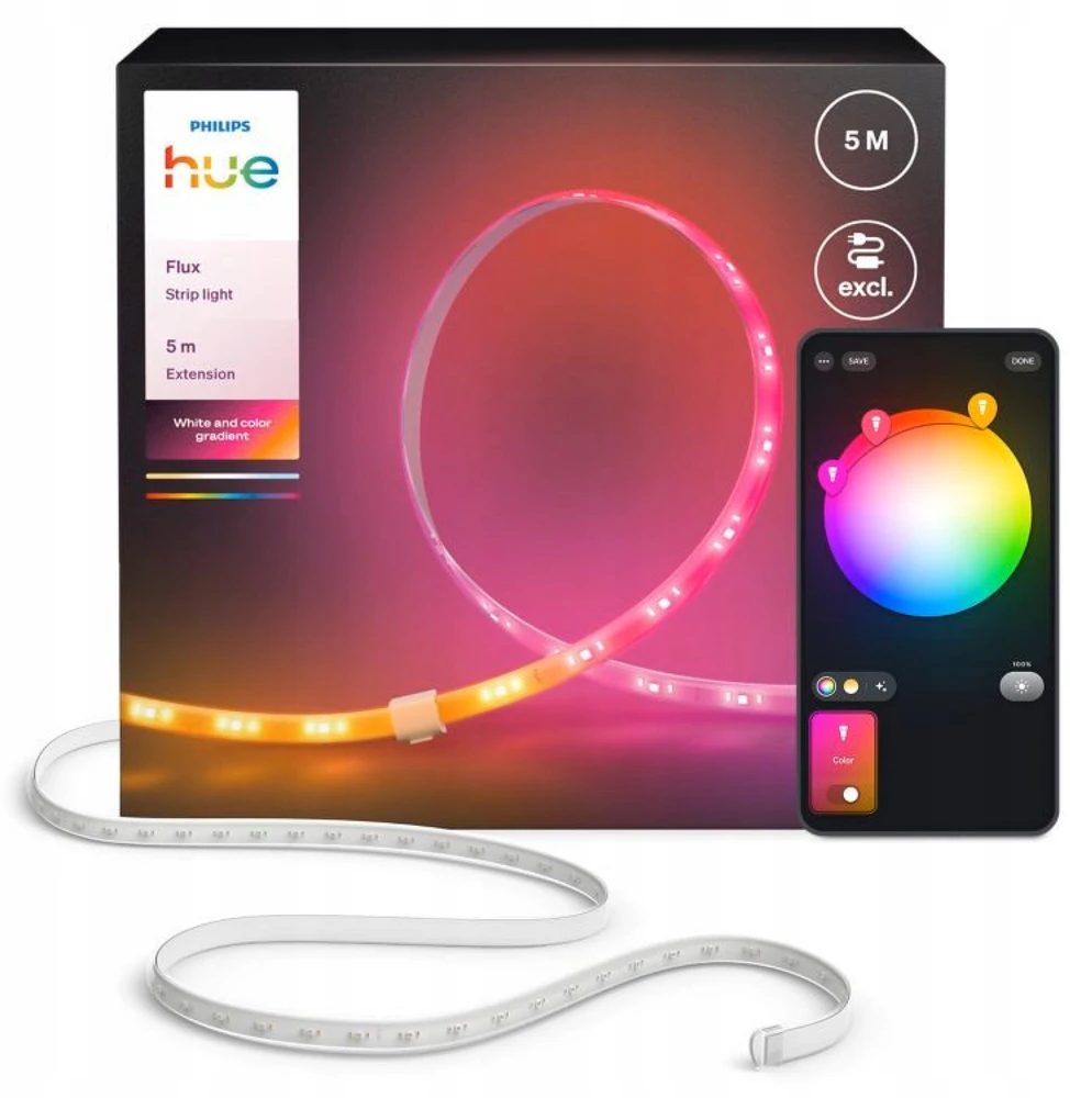 „Philips Hue Flux“ šviesos juostos prailginimas, 5 m | 48 W | „Bluetooth“, „Zigbee“