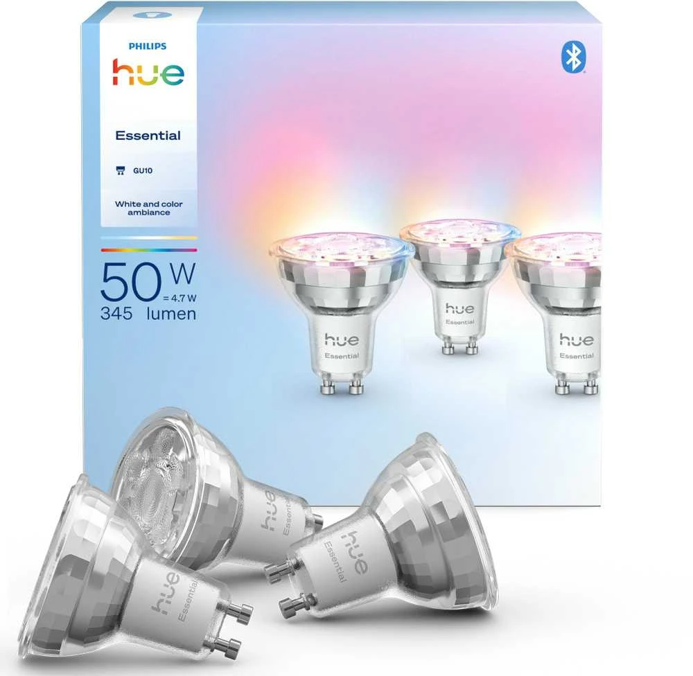 „Philips Hue Essential“ GU10 išmanusis prožektorius 4,7 W - 3 vnt.