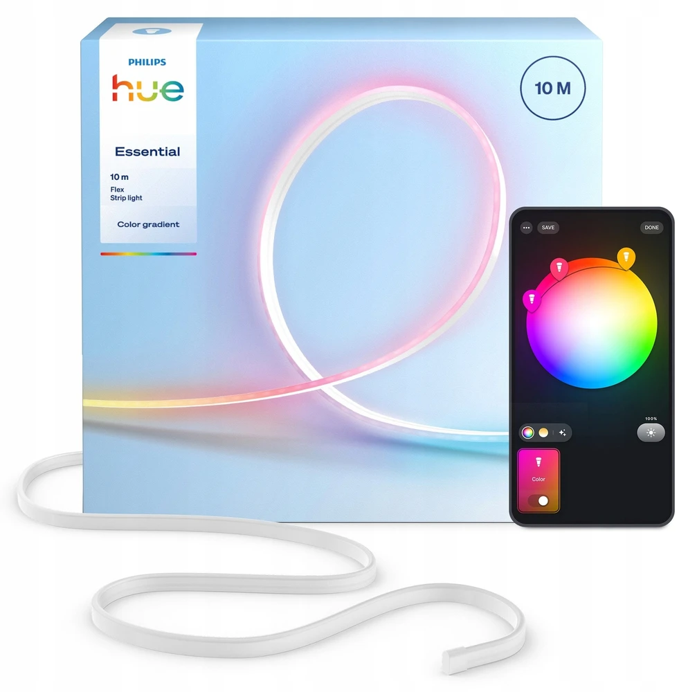 „Philips Hue Essential“ lanksčios juostelės šviestuvas, 10 m | „Bluetooth“ ir „Zigbee“