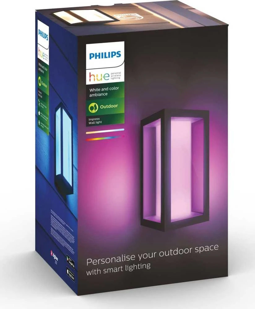 Philips Hue Impress sieninis lauko šviestuvas (Baltas ir spalvotas)