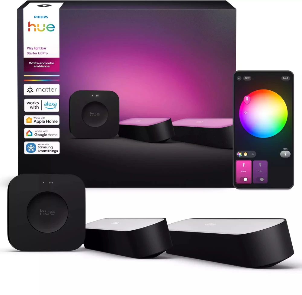 „Philips Hue Bridge Pro“ + 2 „Play“ šviesos juostos