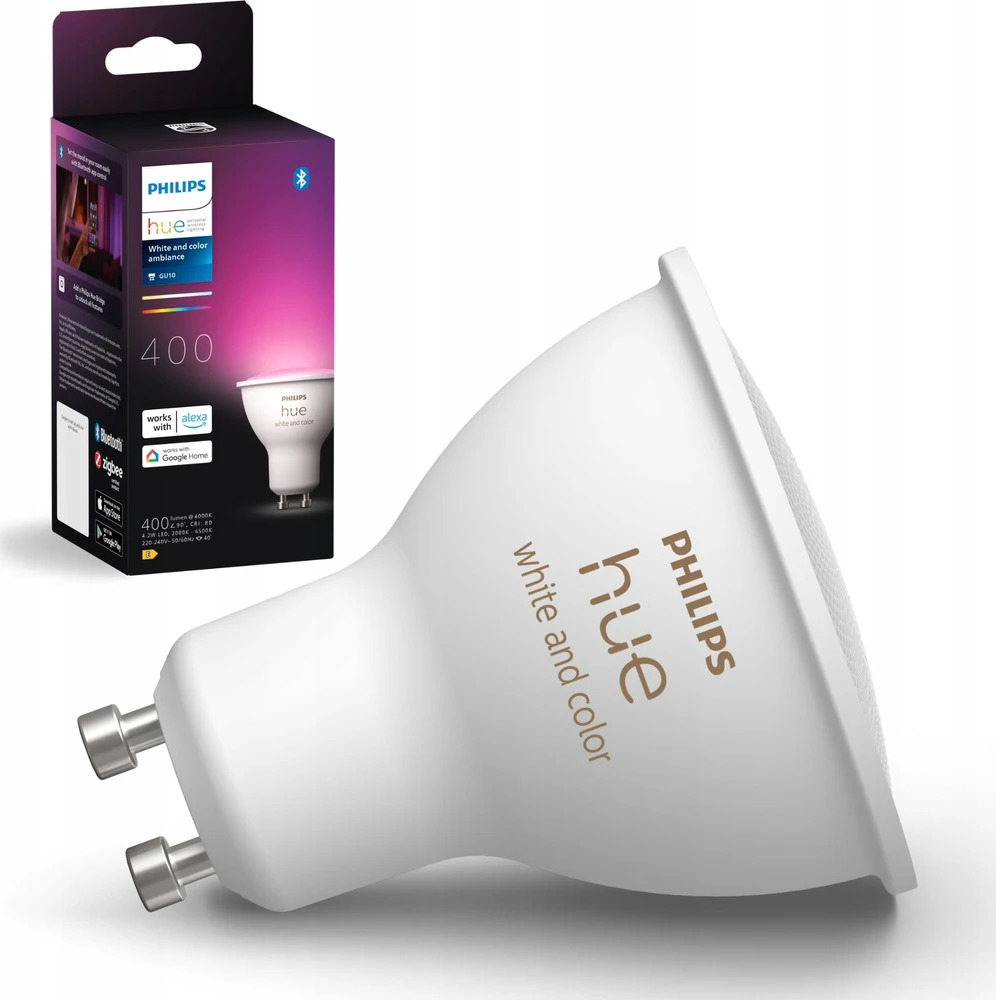 Philips Hue Smart Spotlight | GU10 | 4,2 W | Baltas ir spalvota šviesa