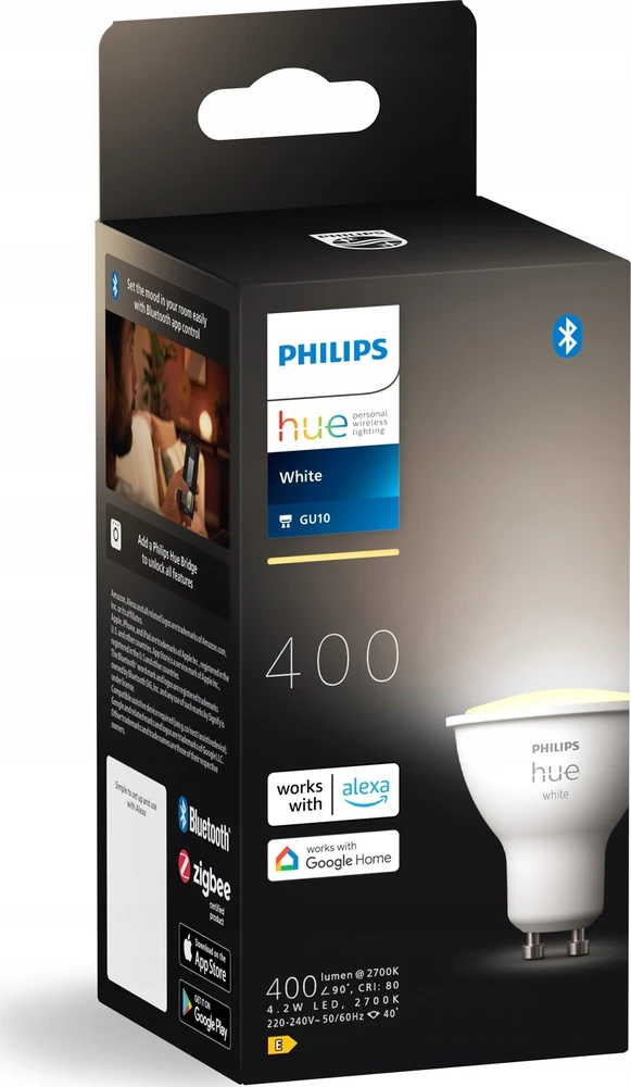 Philips Hue Smart Spotlight | GU10 | 4,2 W | Minkštos šiltos baltos