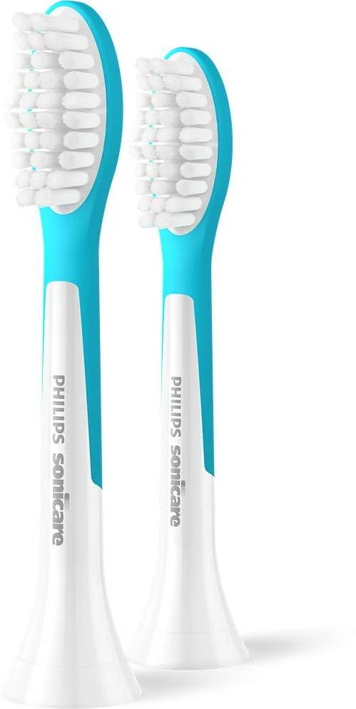 2 dalių šepetėlių galvučių pakuotė Philips Sonicare For Kids HX6042/90, baltos/mėlynos spalvos