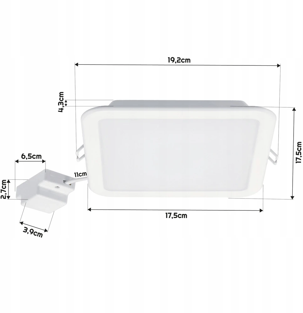 Philips Įleidžiamas šviestuvas Ledinaire DN065B G4 12W 1200lm 4000K LED12/840 12W 220-240V L150 SQ
