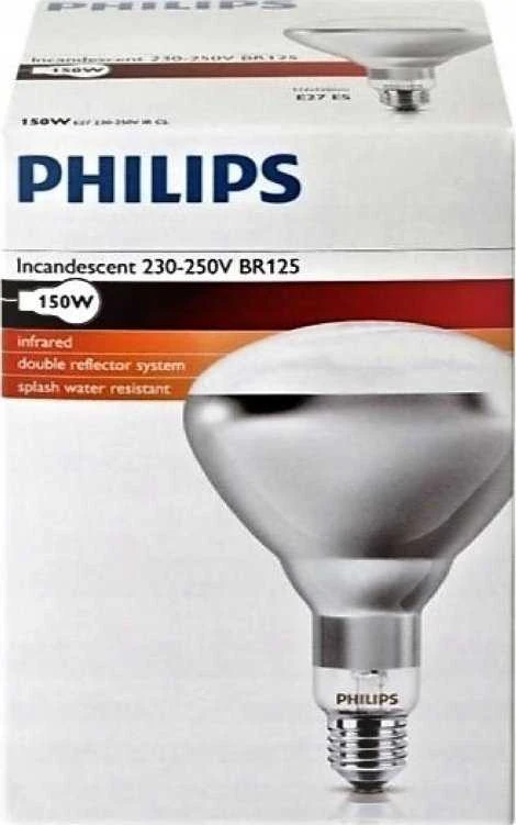 Philips infraraudonųjų spindulių lempa BR125 IR 150W E27 230-250V CL